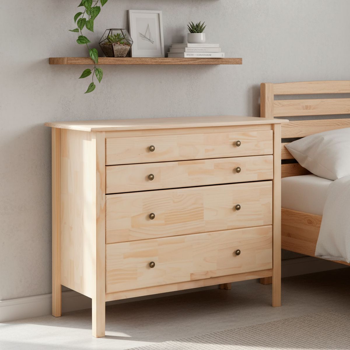 CIC - Cómoda 4 Cajón(es) Berlin 106x89x49 cm Natural