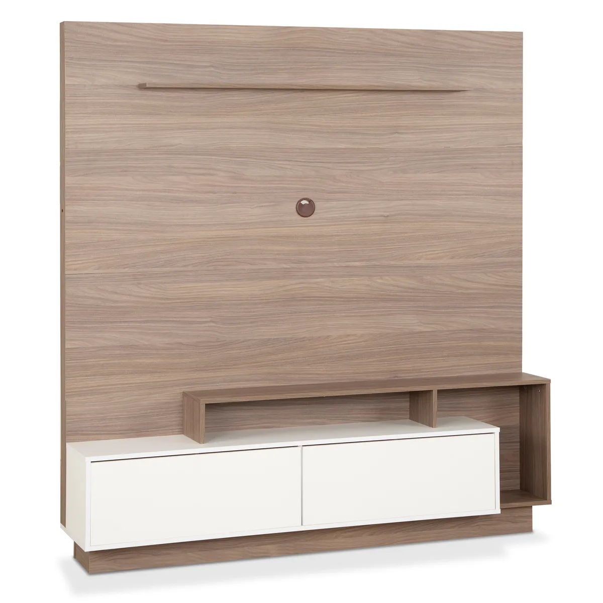 CIC - Panel TV Magritte Nogal Blanco 65 " 170x179,5x45 cm