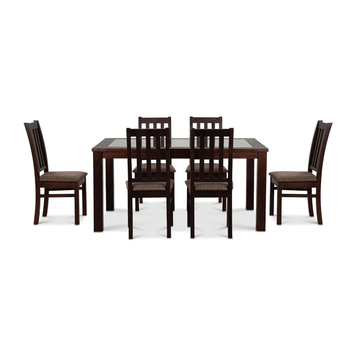 CIC - Juego de Comedor Ñuble 6 Sillas Mesa Rectangular 95x76x160 cm Café