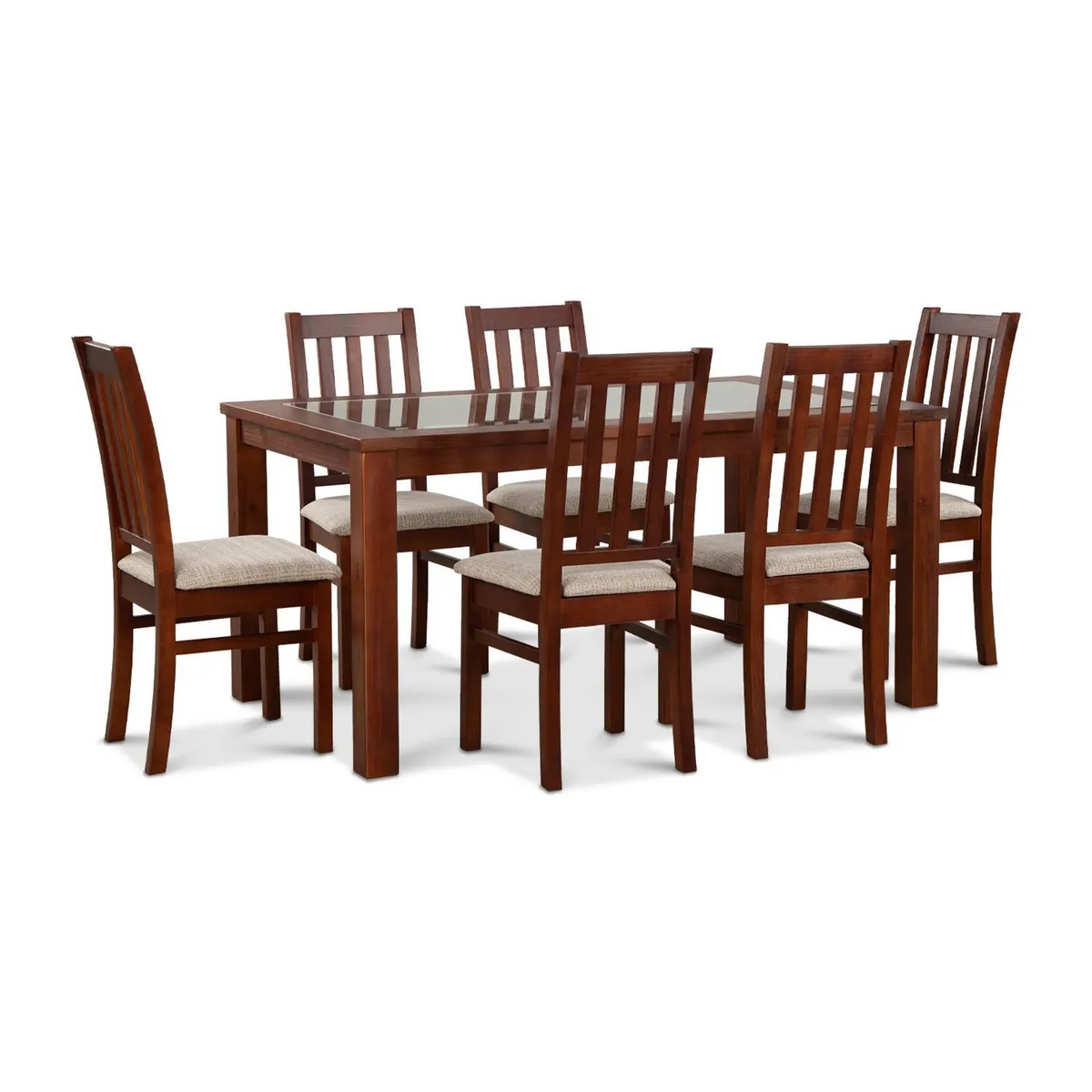 CIC - Juego de Comedor Ñuble 6 Sillas Mesa Rectangular 95x76x160 cm Café