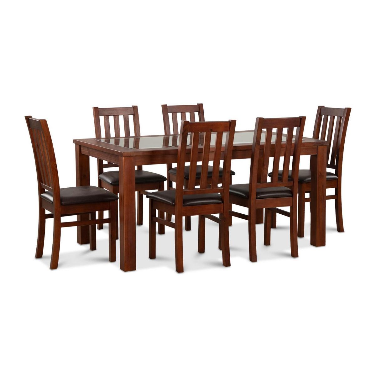 CIC - Juego de Comedor Ñuble 6 Sillas Mesa Rectangular 95x76x160 cm Café