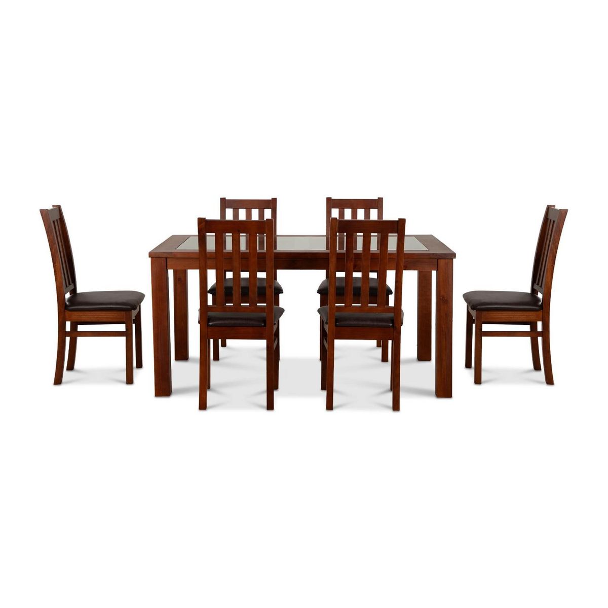 CIC - Juego de Comedor Ñuble 6 Sillas Mesa Rectangular 95x76x160 cm Café