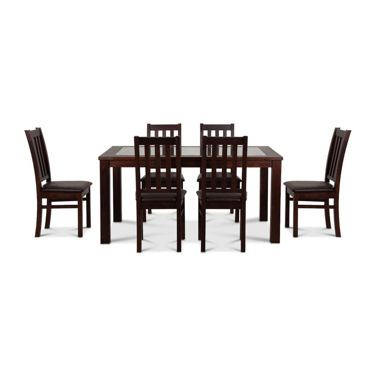 CIC - Juego de Comedor Ñuble 6 Sillas Mesa Rectangular 95x76x160 cm Café