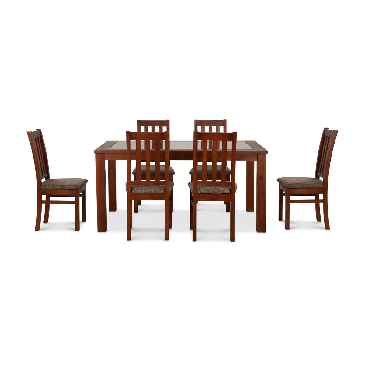 CIC - Juego de Comedor Ñuble 6 Sillas Mesa Rectangular 95x76x160 cm Café