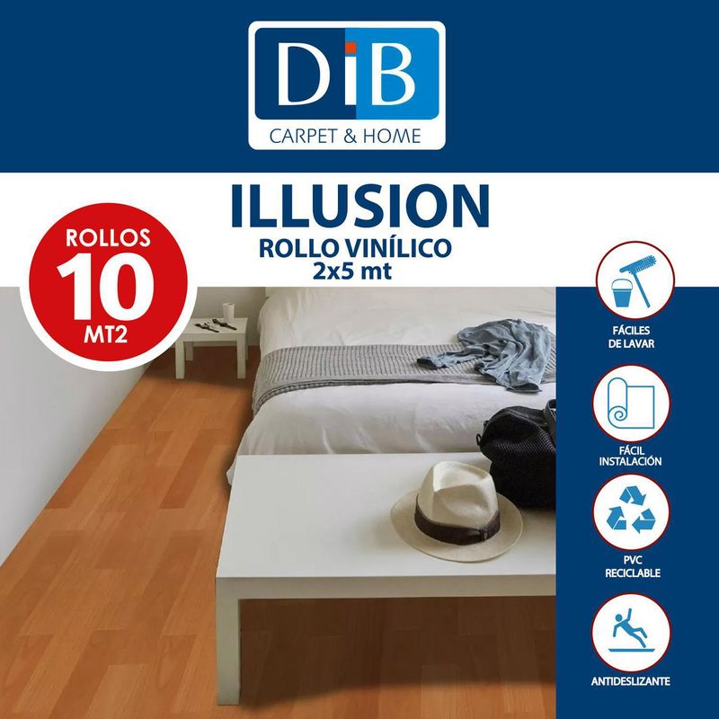 DIB - Piso Linóleo 0,5 mm 2x5 m Illusion Café 10 m2