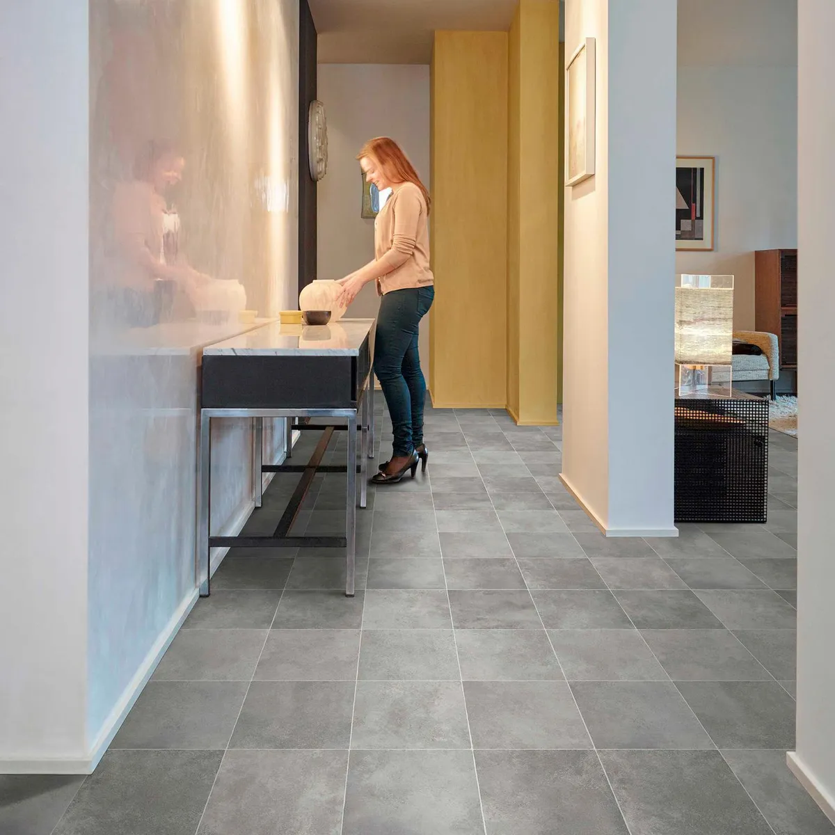 DIB - Piso Vinílico en Rollo 2 mm 2x30 m Esteem Gris 60 m2