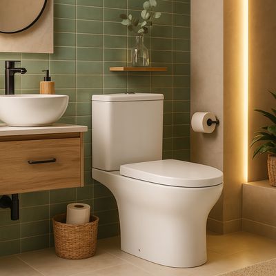 Imagen 2 del producto Sanitario Two piece a Muro 18 cm 4.8 Litros New Atos Blanco