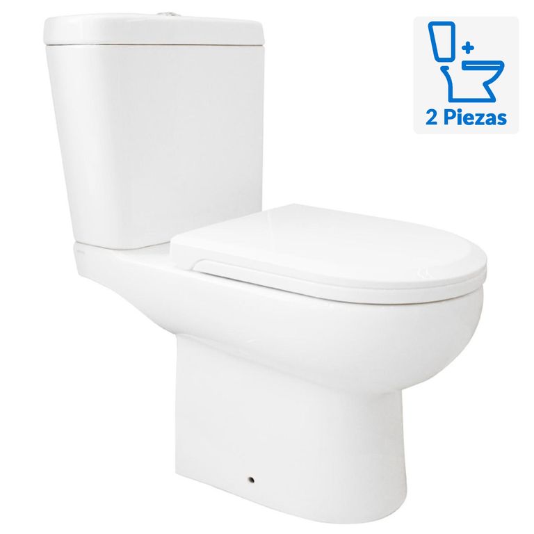 Sanitario Two piece a Piso 20,5 cm 4.8 Litros New Ares Blanco