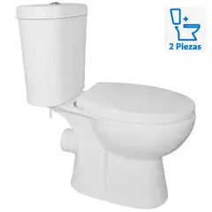 PMB - Sanitario Two piece a Muro 18 cm 4.8 Litros Aura Plus Blanco
