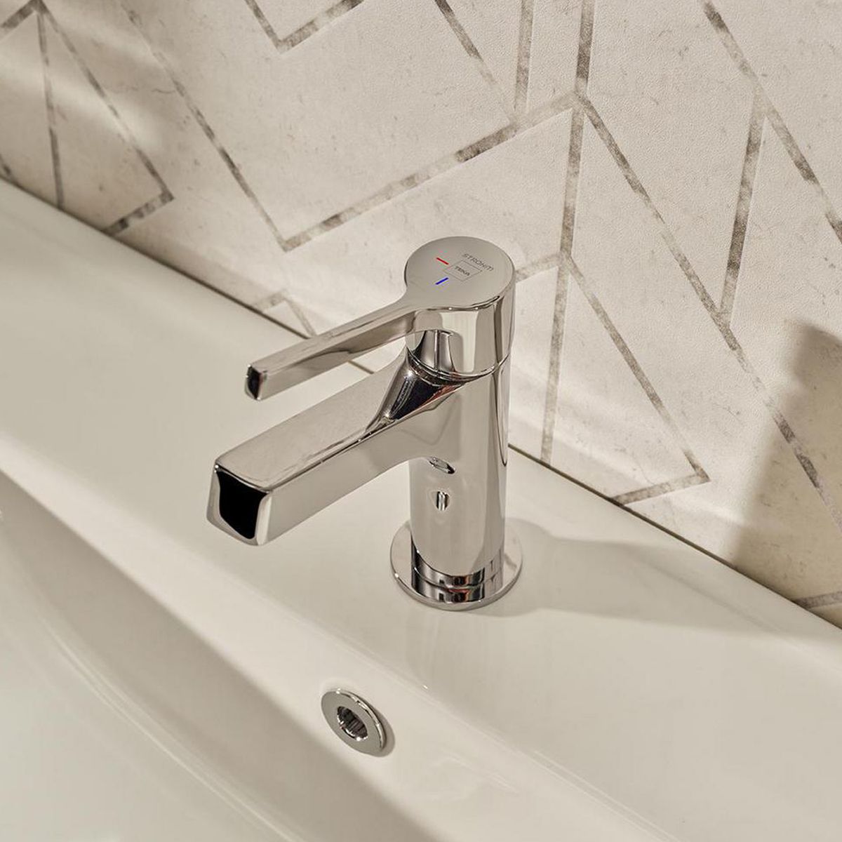 TEKA STROHM - Monomando Grifo de Lavabo L Dessin Plateado