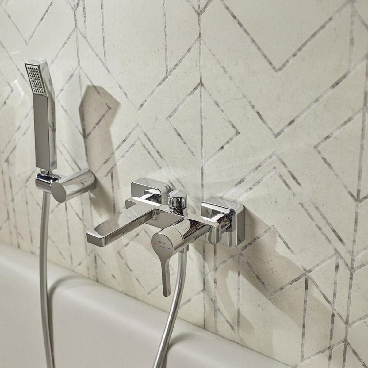 TEKA STROHM - Monomando Grifo de Baño Ducha Dessin Plateado