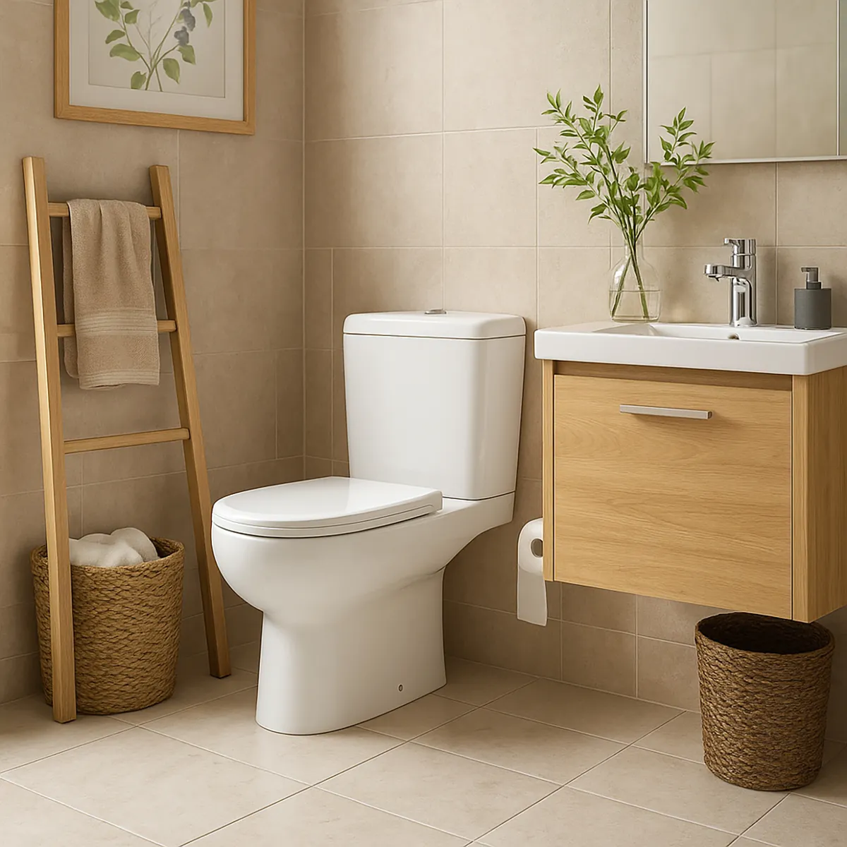 STRETTO - Sanitario Two piece a Muro 18 cm 4.8 Litros New Ares Blanco