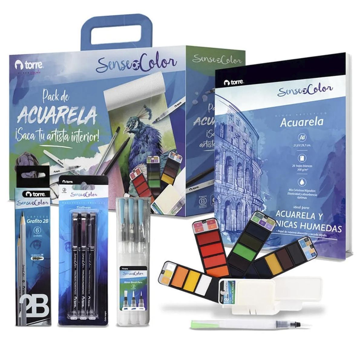 TORRE - Pack Acuarela Sense Of Color Con Accesorios Torre