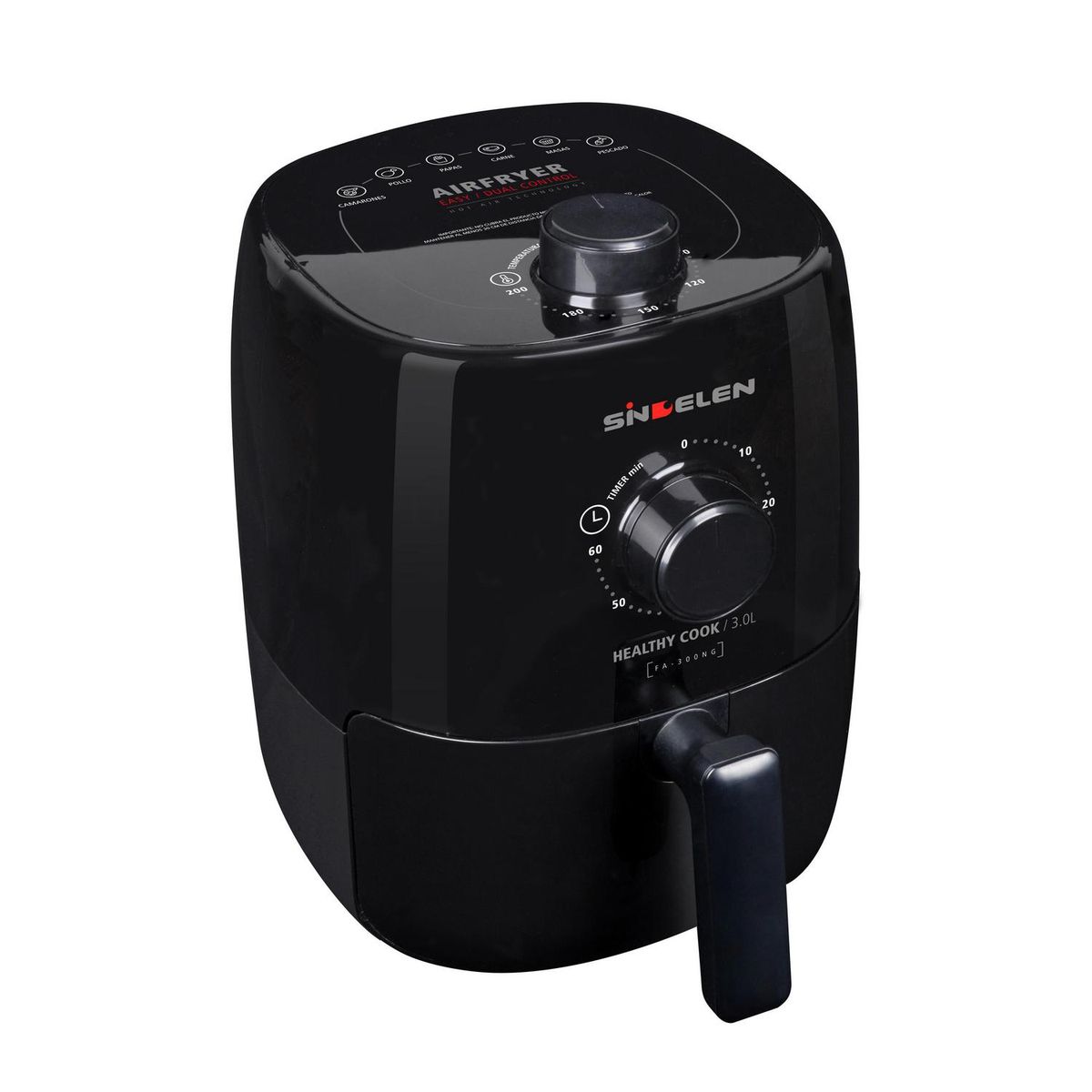 SINDELEN - Freidora de Aire 3 Litros FA-300NG