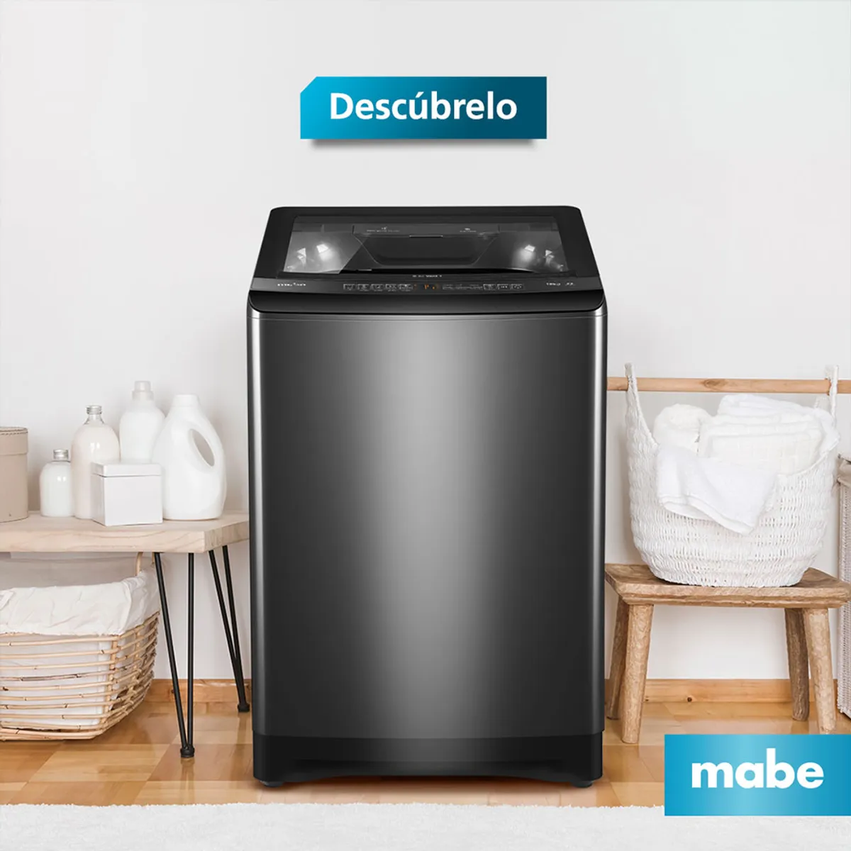 MABE - Lavadora Carga Superior 9,5 kg Diamond Gray LMA9520WDGCL0