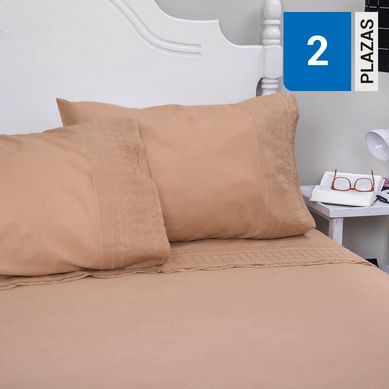 Juego sbanas 2 plazas broderie amalia damasco 144 hilos