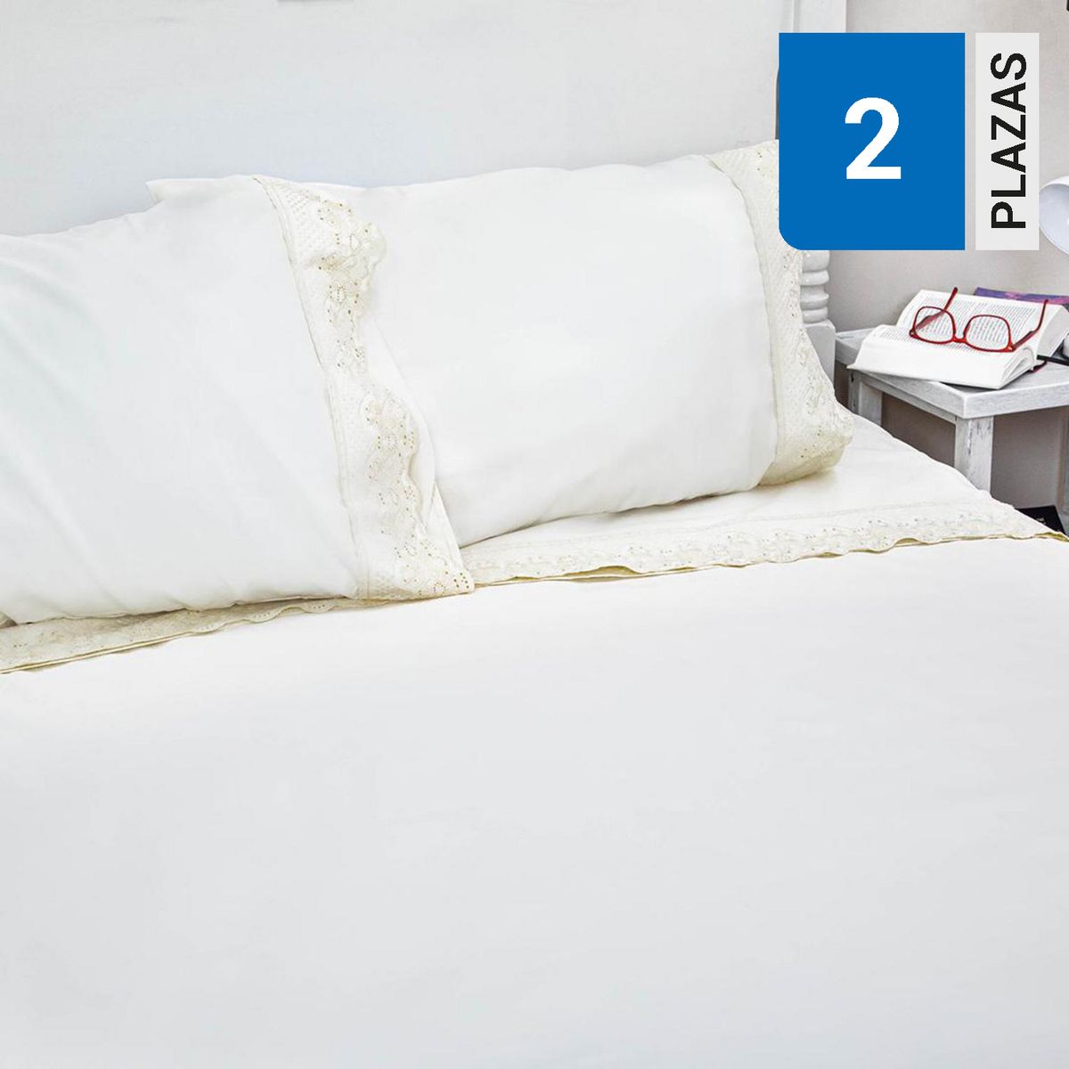 DORAL - Juego de Sábanas Broderie Santorini