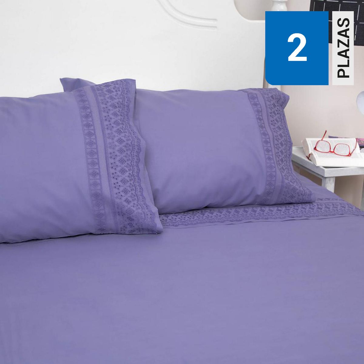 DORAL - Juego sábanas broderie amalia 144 hilos