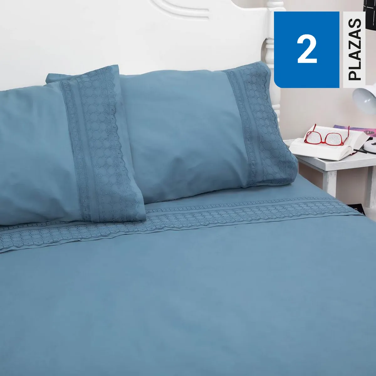 DORAL - Juego sábanas broderie amalia 144 hilos