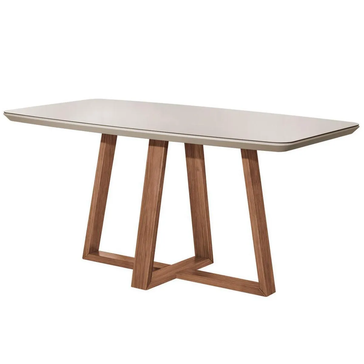 DECOCASA - Juego de Comedor Saga 6 Sillas Mesa Rectangular 89,5x78x160 cm Café/Blanco