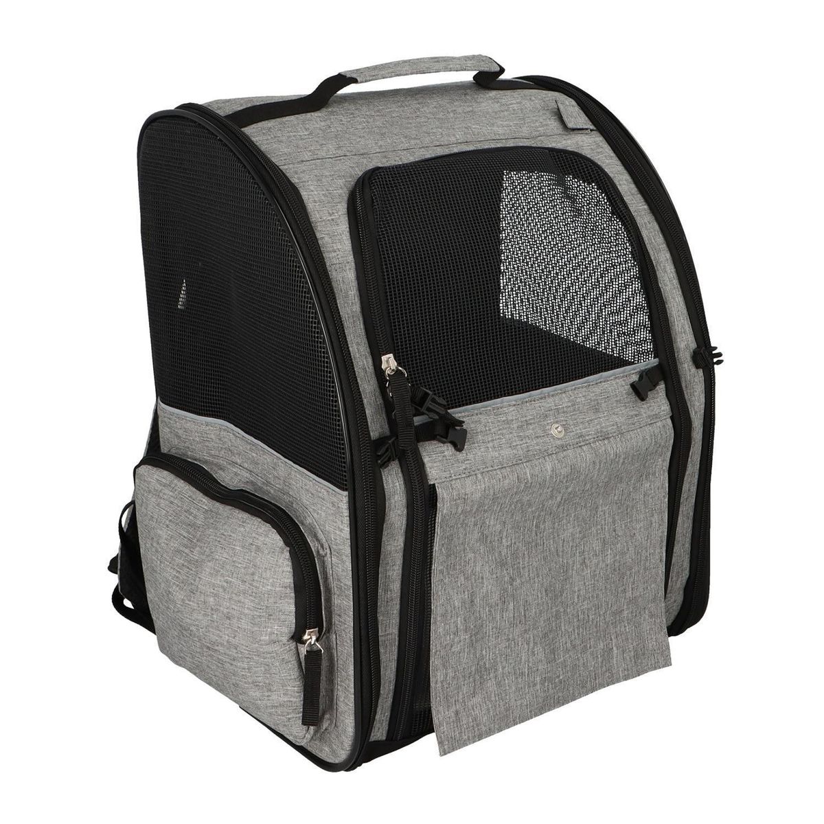 PETWOOW - Mochila Jaula Transportadora para Perro 42x32x29 cm Gris