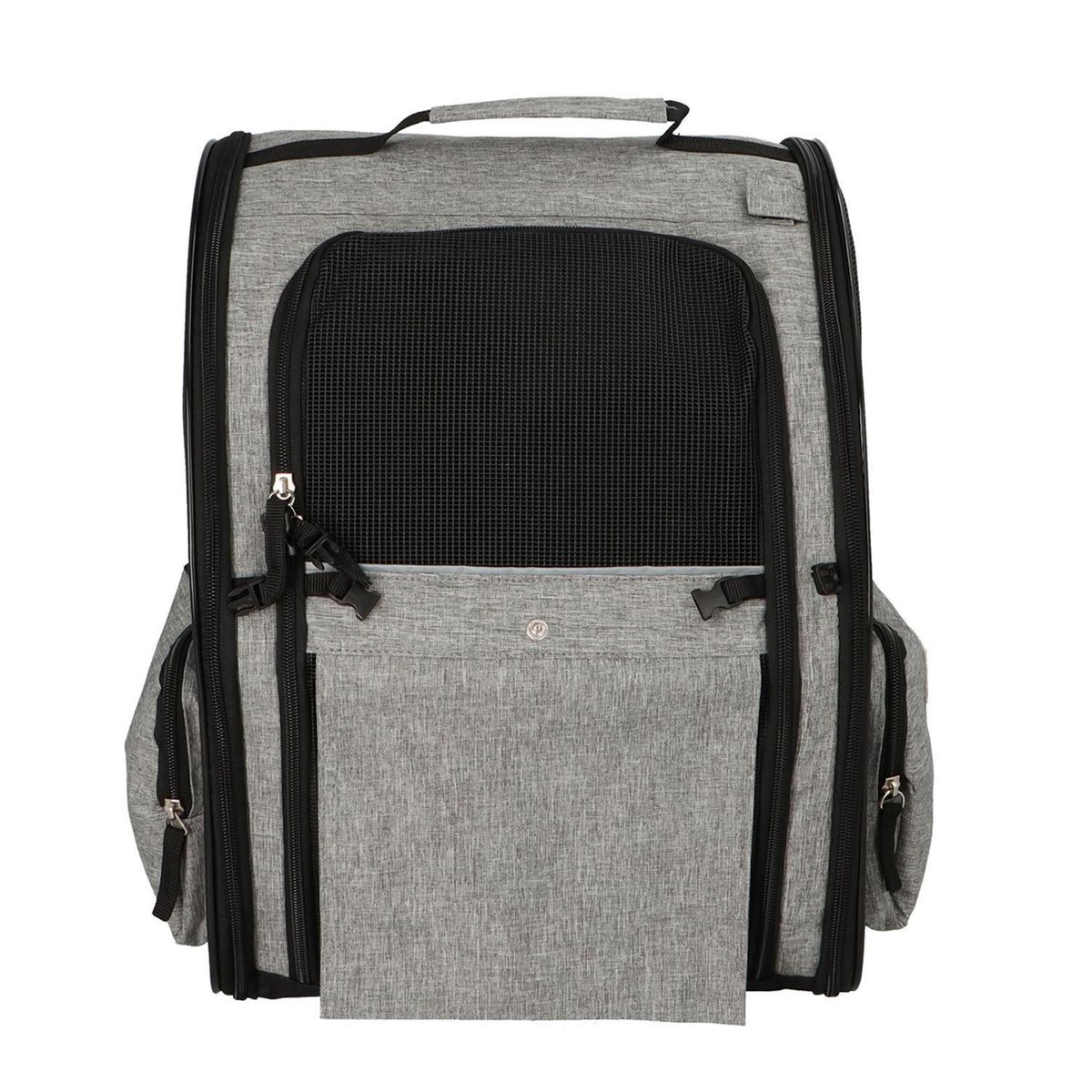 PETWOOW - Mochila Jaula Transportadora para Perro 42x32x29 cm Gris