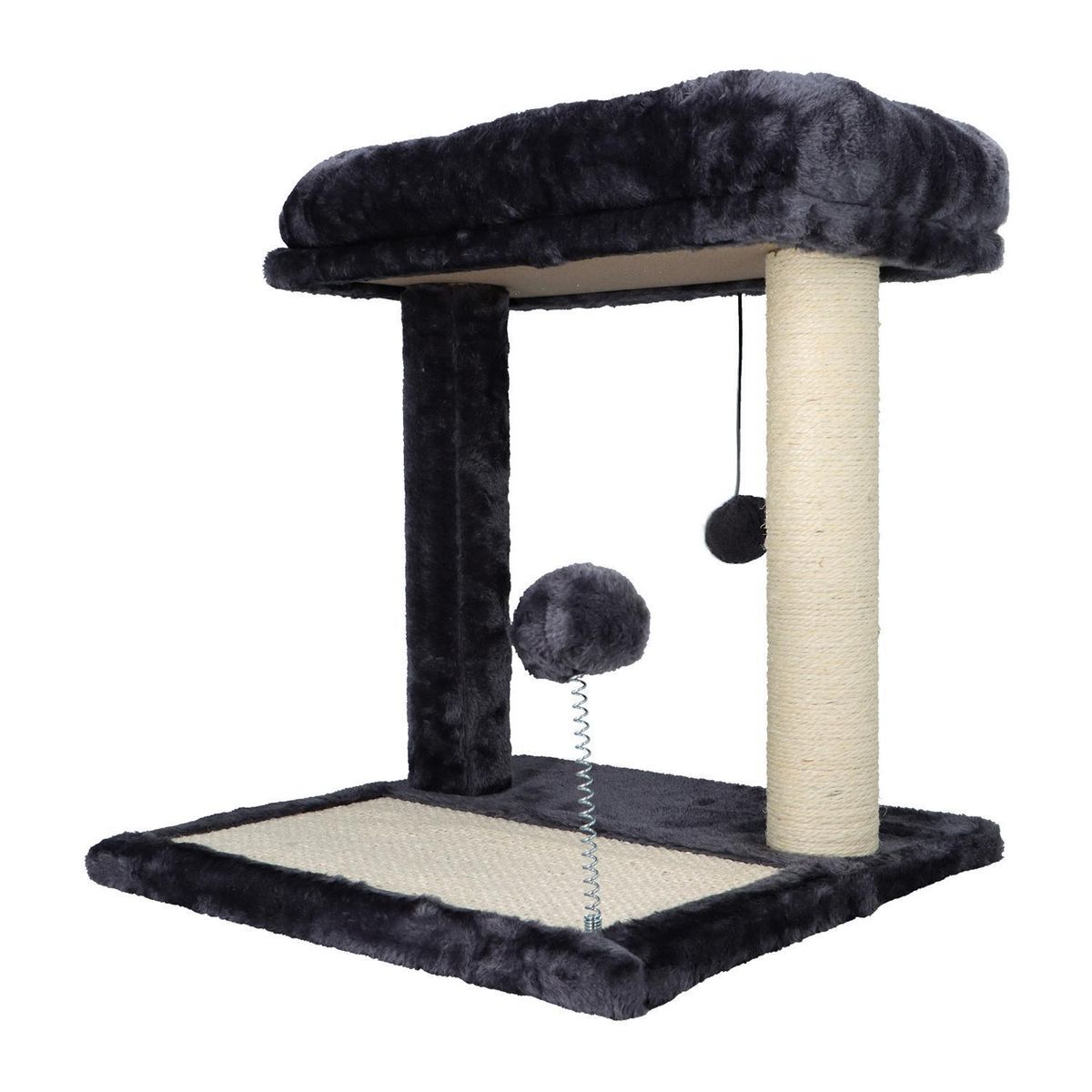 PETWOOW - Rascador para gatos con juguete y cama 44x40x40