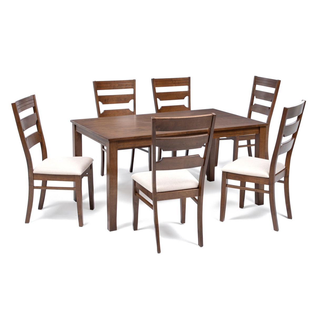 EXIT - Juego de Comedor Galicia 6 Sillas Mesa Rectangular 90x74x150 cm Nuez