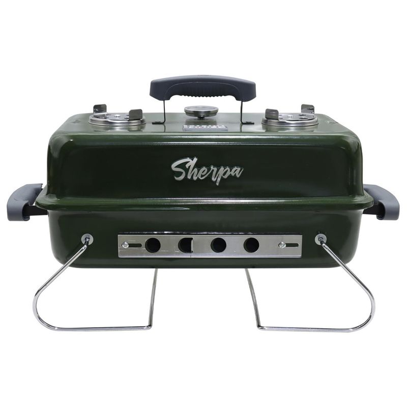 BBQ GRILL - Parrilla a Carbón Portátil Sherpa Verde Acero