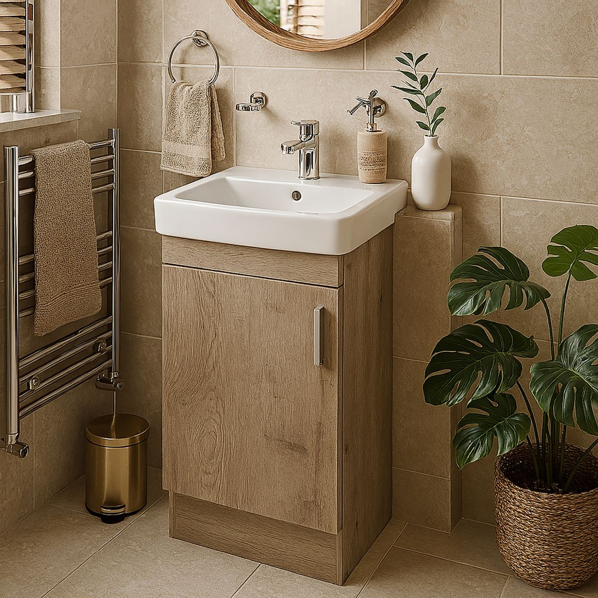 STRETTO - Mueble de baño con vanitorio Lenga Claire 40x42cm