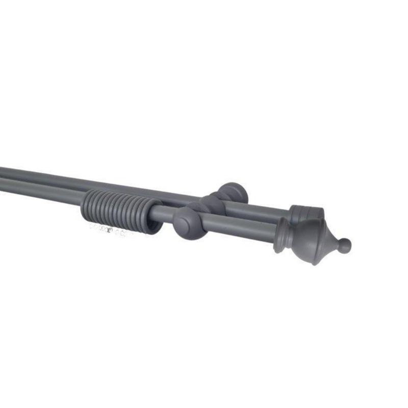 METALHSA - Set doble madera 25/25mm x 1.50 king gris con argollas
