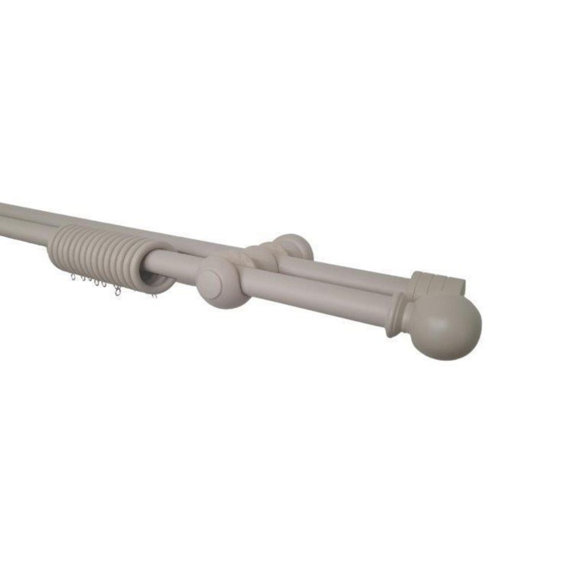 METALHSA - Set doble madera 25/25mm x 1.50 bola macchiato con argollas