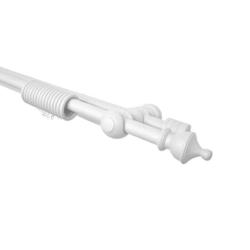 METALHSA - Set doble madera 25/25mm x 2.00 king blanco con argollas