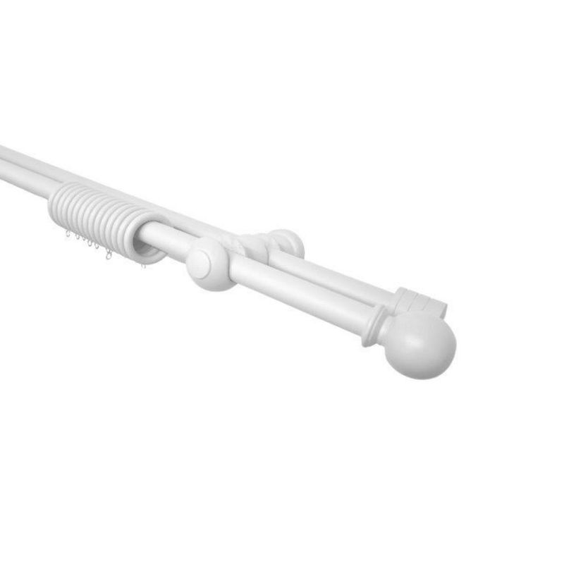 METALHSA - Set doble madera 25/25mm x 2.00 bola blanco con argollas