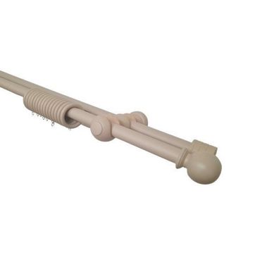 Set doble madera 25/25mm x 1.50 bola marfil con argollas