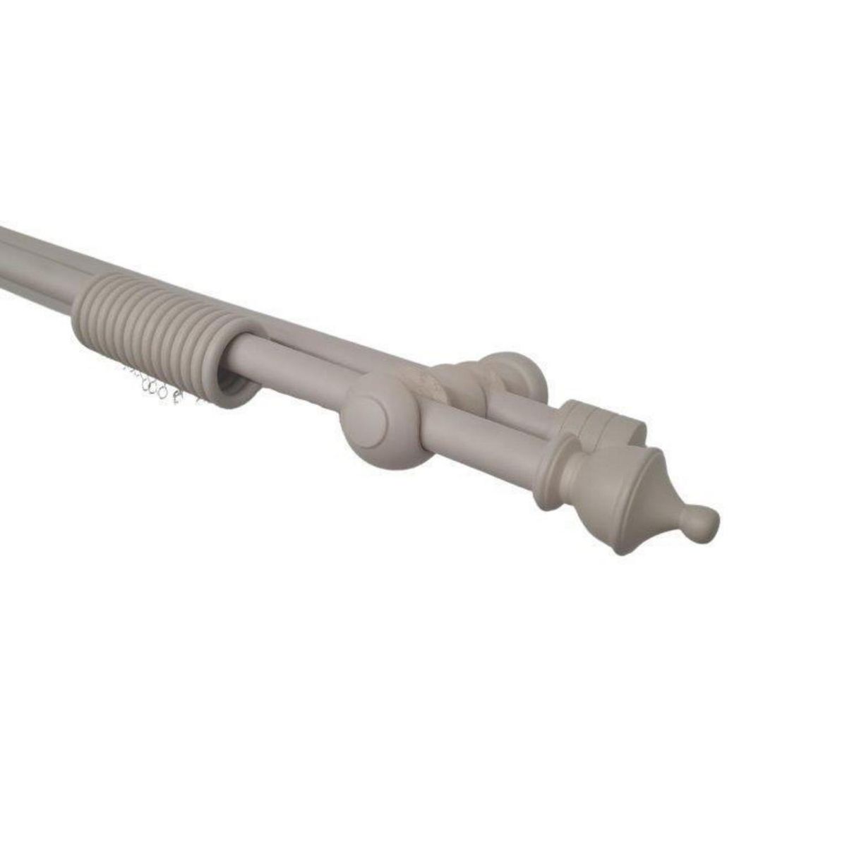 METALHSA - Set doble madera 25/25mm x 2.00 king macchiato con argollas