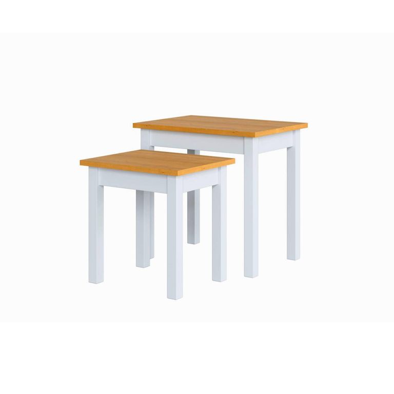 BE DESIGN Set de mesas laterales Ludlow blanco miel
