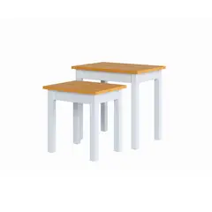 BE DESIGN - Set de mesas laterales Ludlow blanco miel