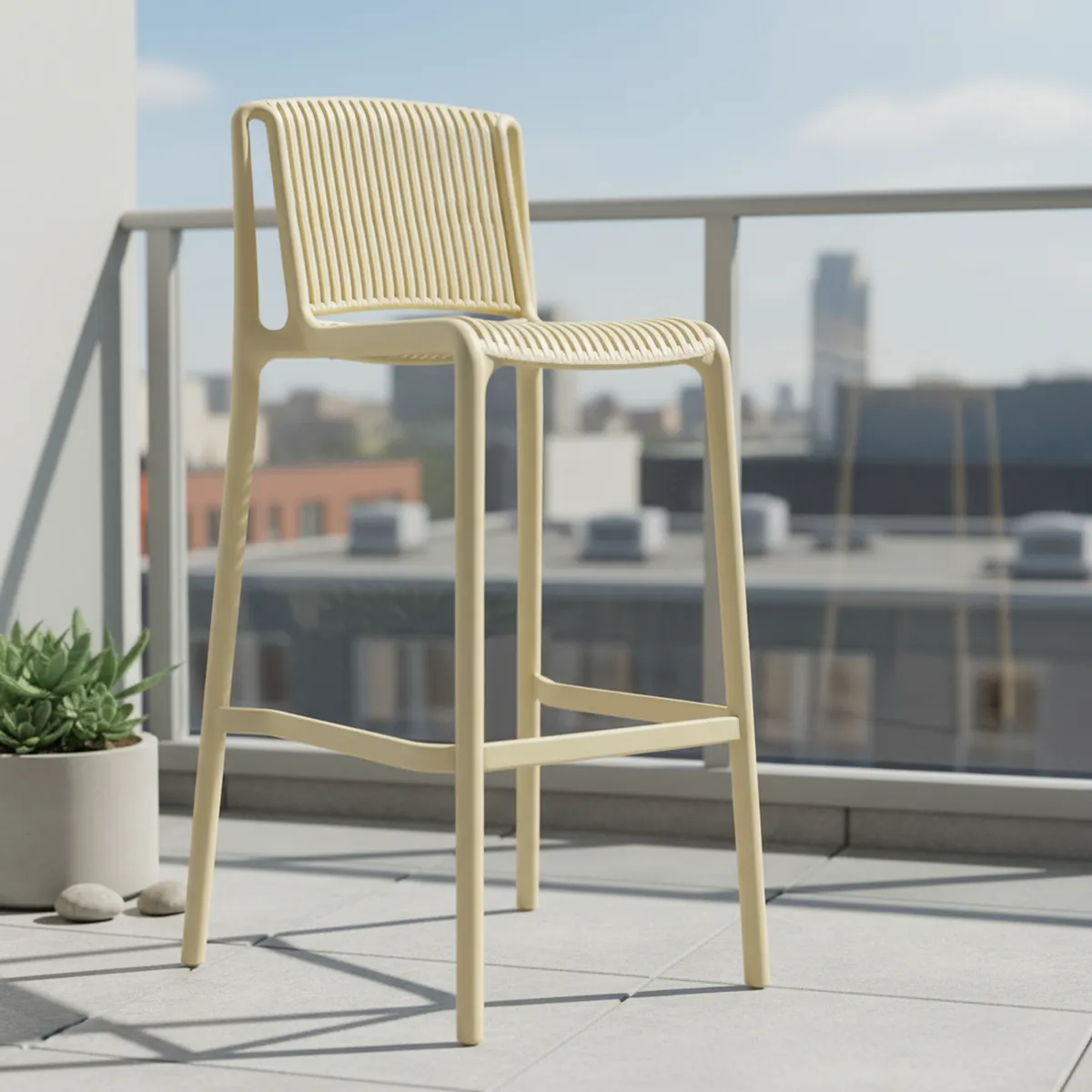 IDETEX - Silla Bar Verona Amarillo 100x51x47 cm