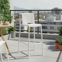 IDETEX - Silla Bar Verona Blanco 100x51x47 cm