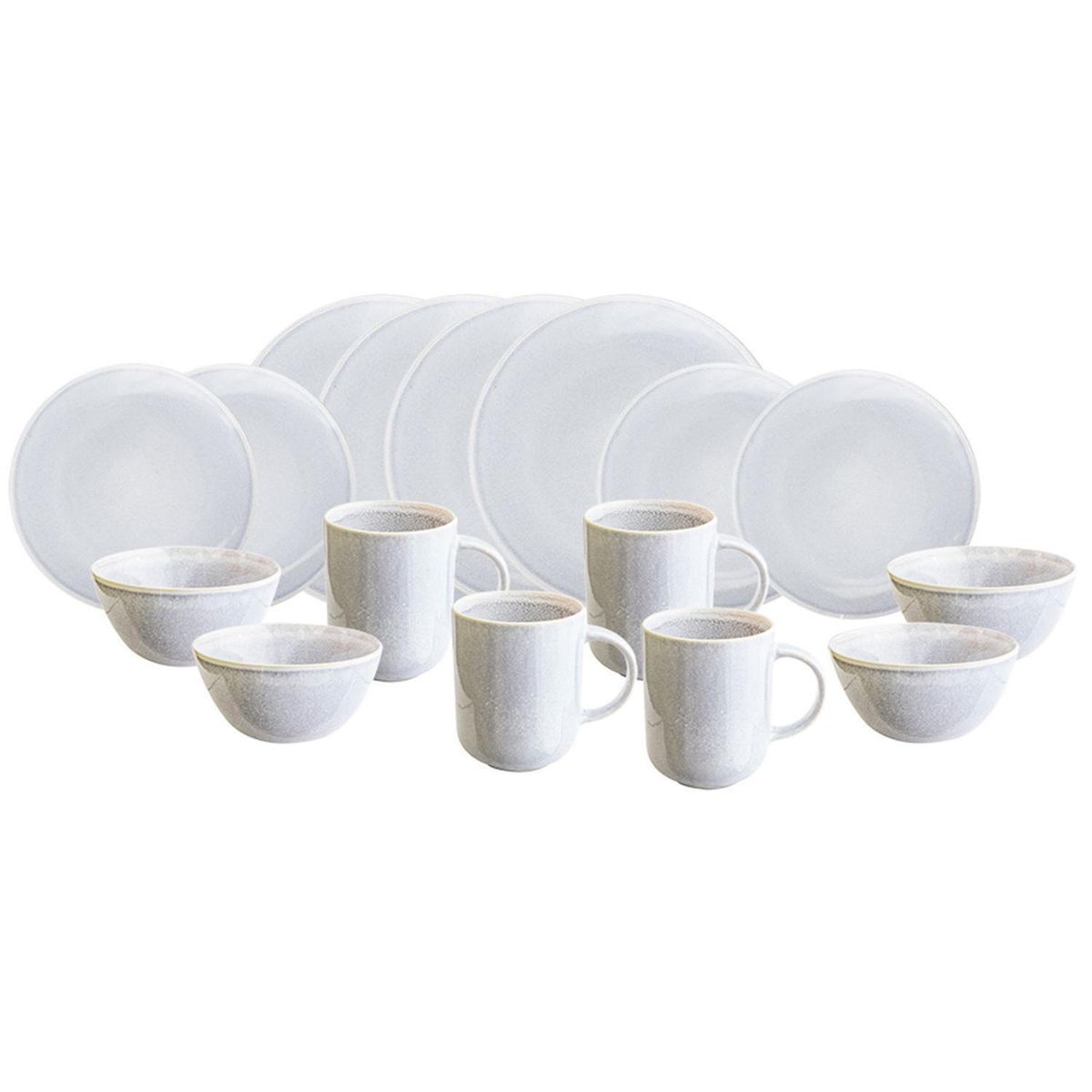 DECO EXPRESS - Juego de Loza 16 Piezas Cerámica Celeste