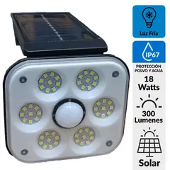 LEDZONE - Foco Solar Led con Sensor 18 W IP67 300 lm Luz Fría