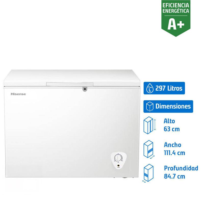 HISENSE - Freezer Horizontal 297 Litros Blanco FC-39DT