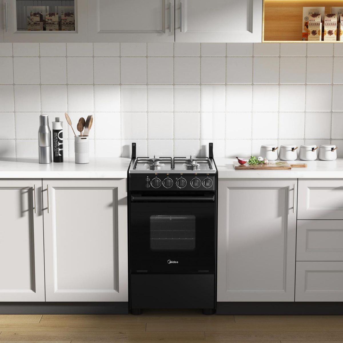 MIDEA - Cocina a Gas 4 Platos Negro MCG-4QSG20NSBK