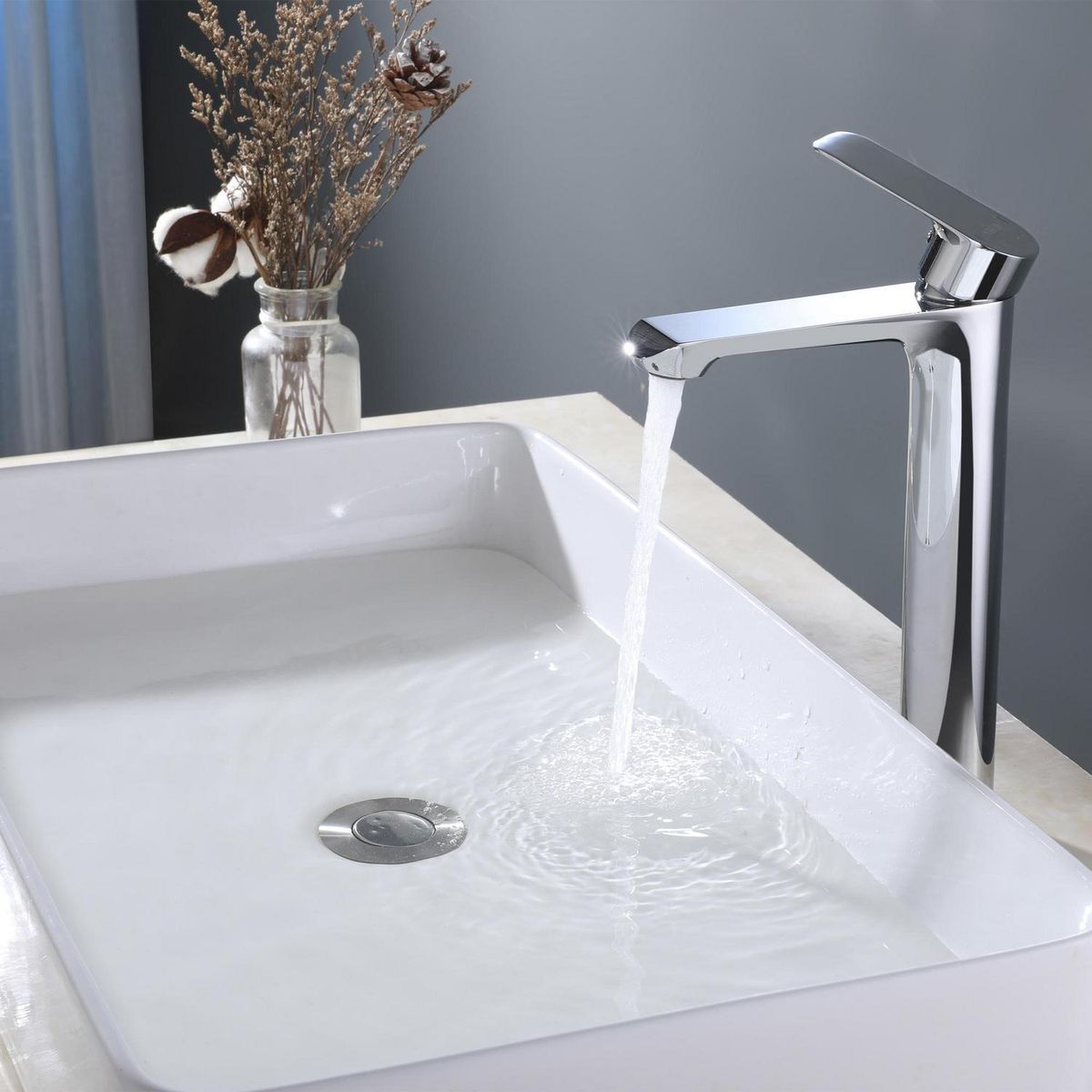 KLIPEN - Monomando Lavamanos Caño Alto Sevilla Cromado