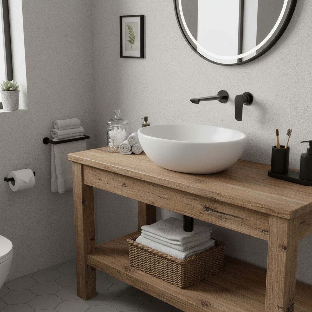 KLIPEN - Grifo Lavabo Sobre Pared Sevilla Negro