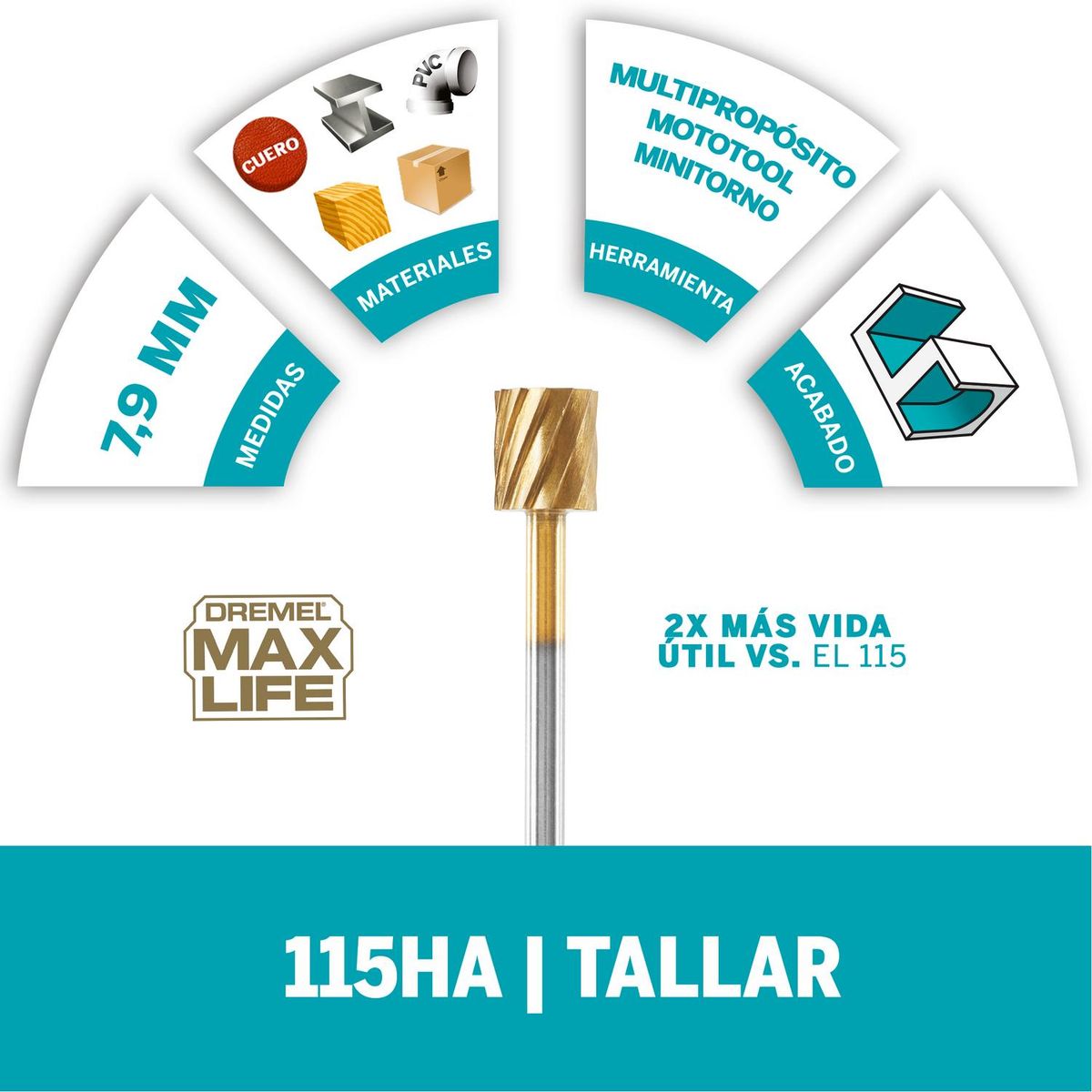 DREMEL - Fresa titanio punta cuadrada