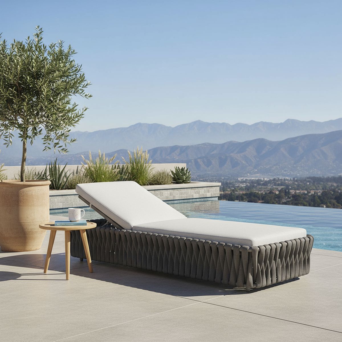 HOGA - Reposera Capri Poliéster Gris Dark