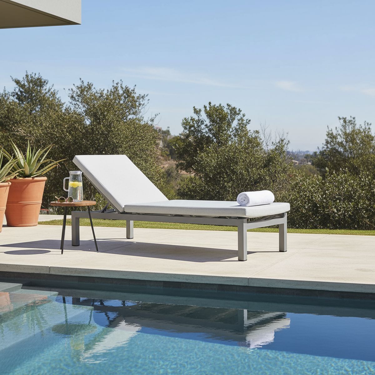 HOGA - Reposera Kusadasi Poliéster Gris Light