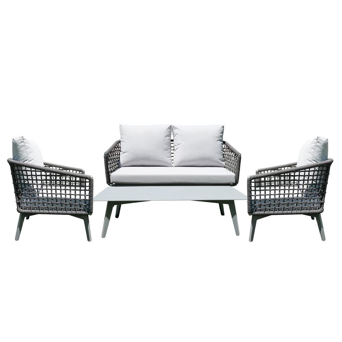 HOGA - Juego de Terraza Living Lanzorote 4 Personas Gris Dark